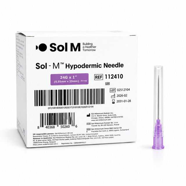 Lila kanyl 24G (0,55 × 25 mm) – Sol-M™