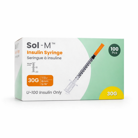 Insulinsprøjter U-100 1 ml 30G × 8 mm – Sol-M™