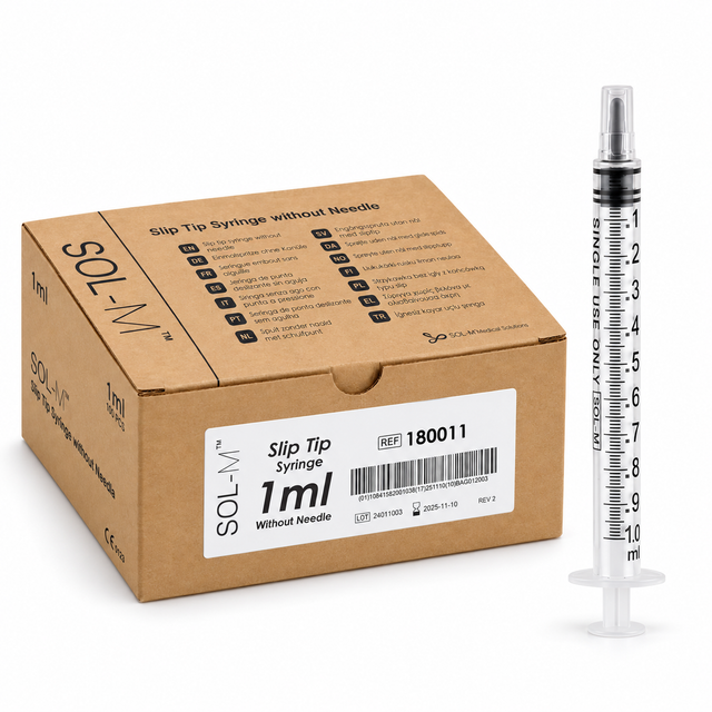 Sprutor 1ml – 3-komponent - Luer Slip - Sol-m