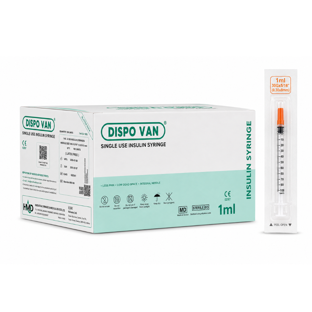 Insulinsprøjte U-100 1 ml 30G × 8 mm – DISPO VAN
